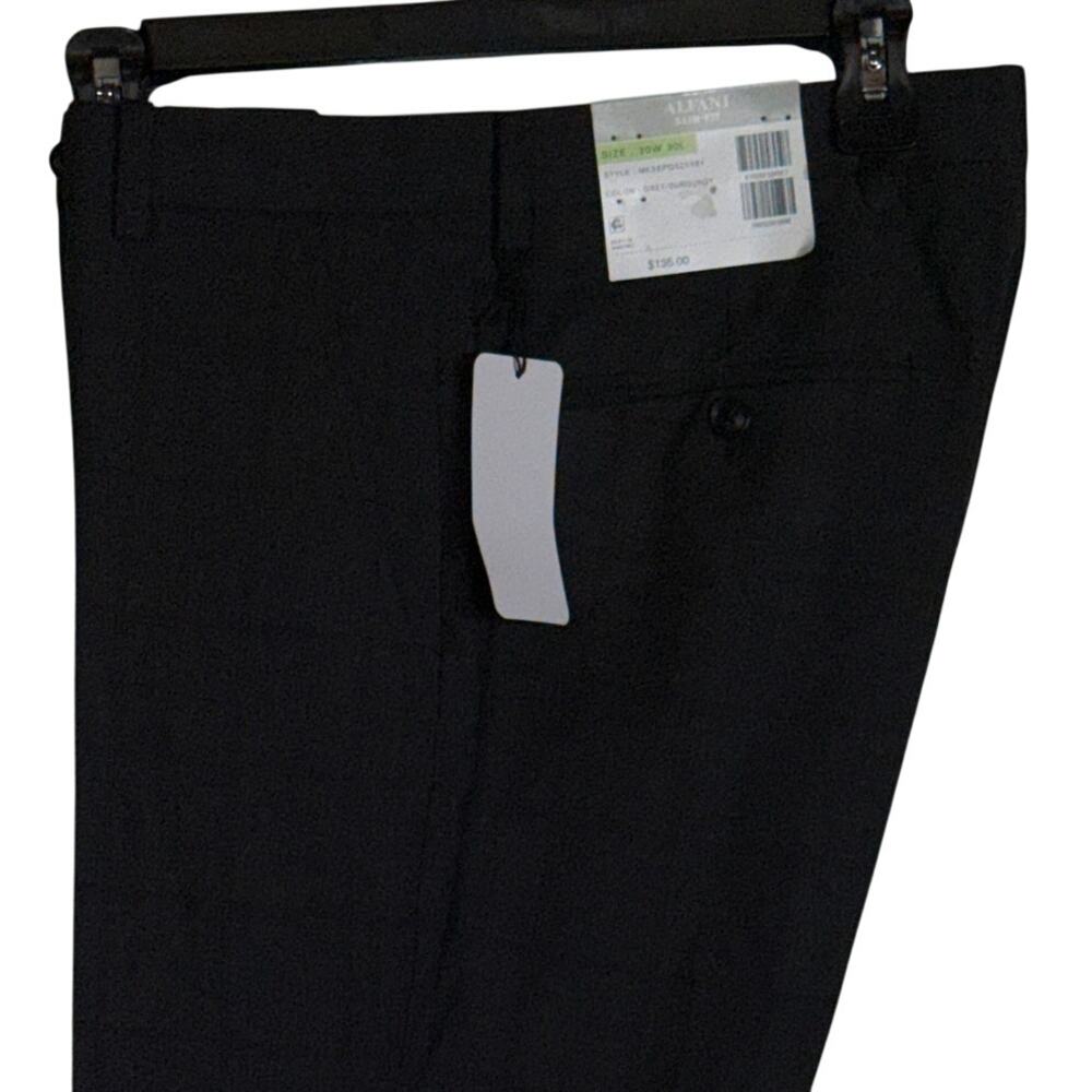 Alfani Men's Slim-Fit Windowpane Suit Pants, Grey/burgundy 30X30 $135